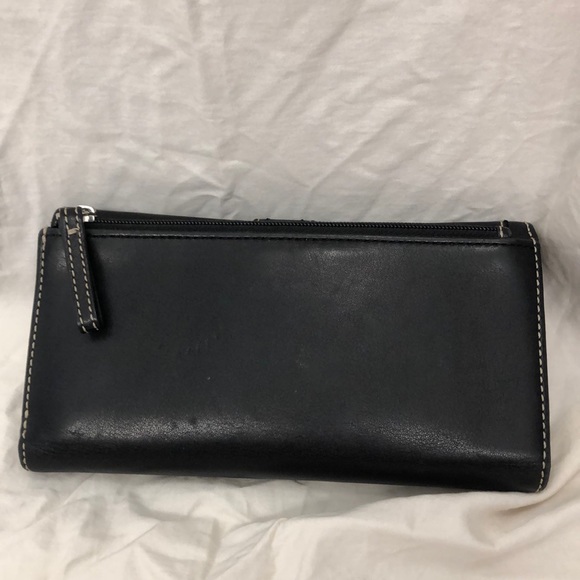 Coach Bags Authentic Black Leather Coach Checkbook Wallet Poshmark